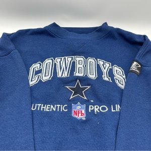 Vintage NFL Dallas Cowboys Blue Authentic Pro Line Logo Athletic Sweatshirt XXL.
